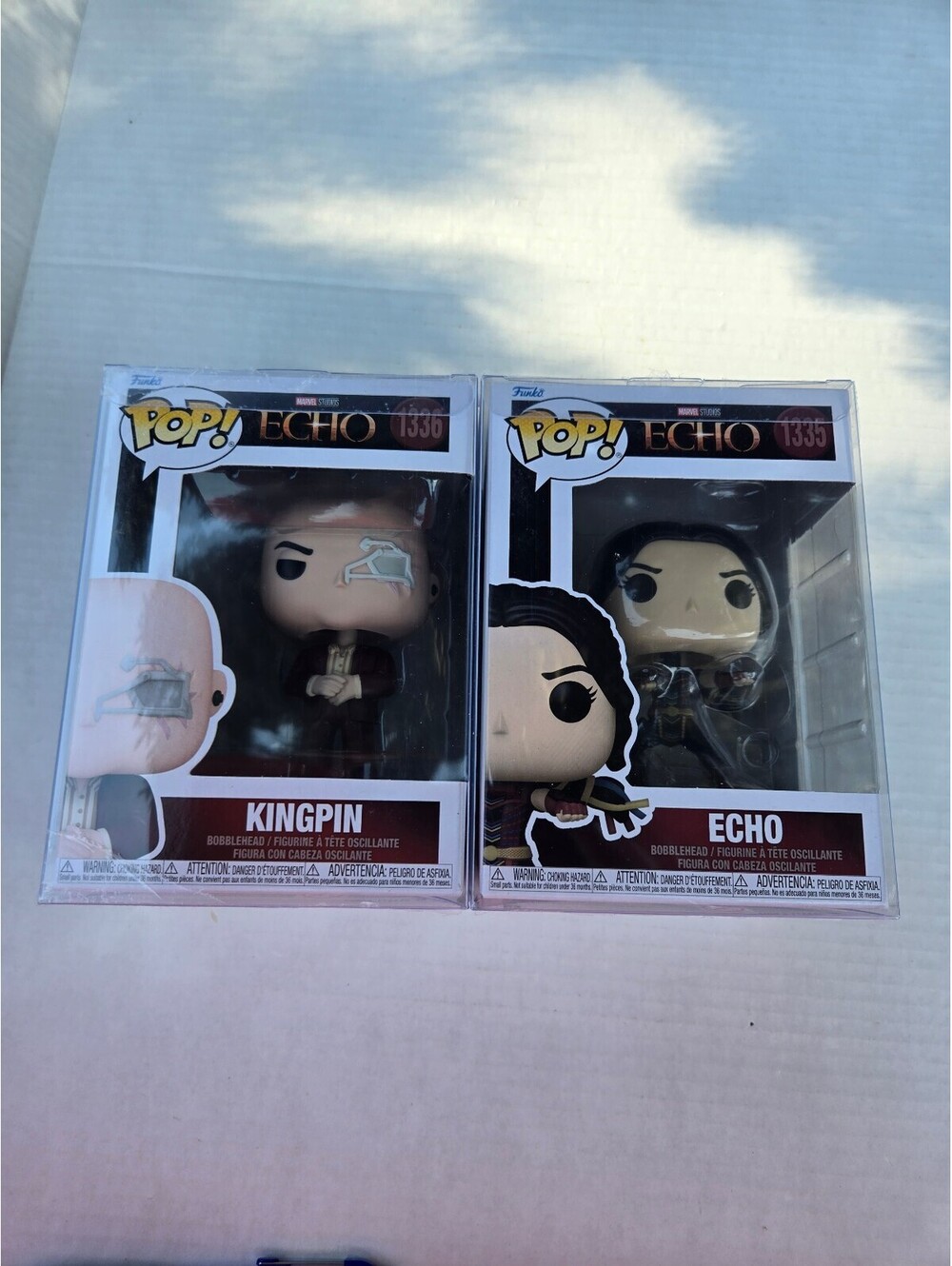 Funko Pop! Marvel Echo #1335 and Kingpin #1336 Collectible Figures - Very Good